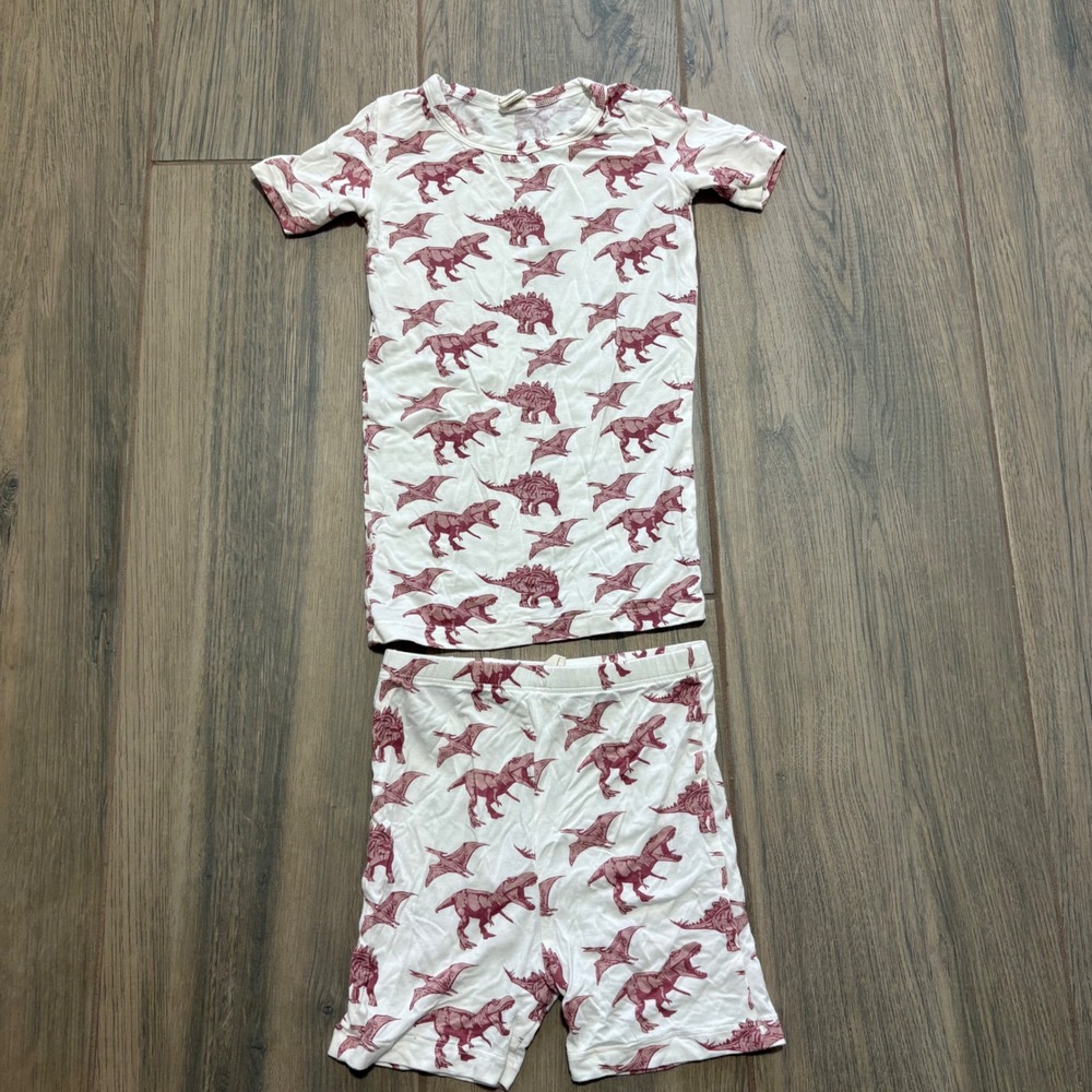 Kate Quinn Pajama Set Bamboo Pink Dinosaur Print size 3T